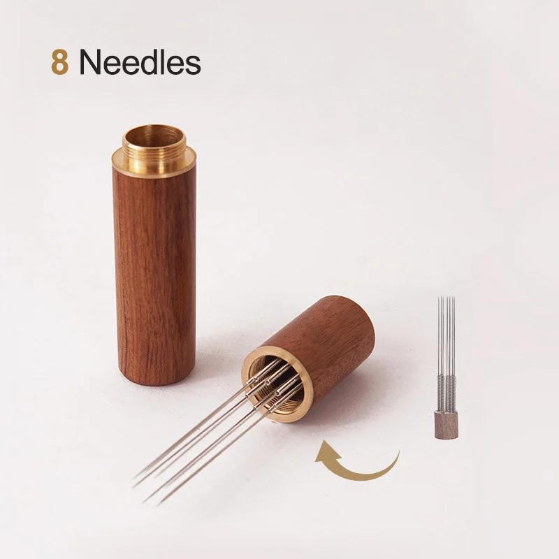 Espresso Coffee Stirrer Coffee Powder Stirrer Needle Distributor Coffee Stirring Tool Wood Handle Barista Hand Distribution Tool