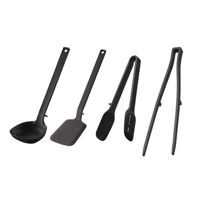 Yamazaki Силиконовые инструменты Палочки Щипцы Башня Черный 5190 5192 5194 5196 Половник, Лопатка, Ложка, Щипцы, [набор из 4 предметов]