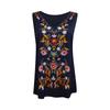 Women's Casual V-neck Ethnic Wind Printed Chiffon Shirt Undershirt Top