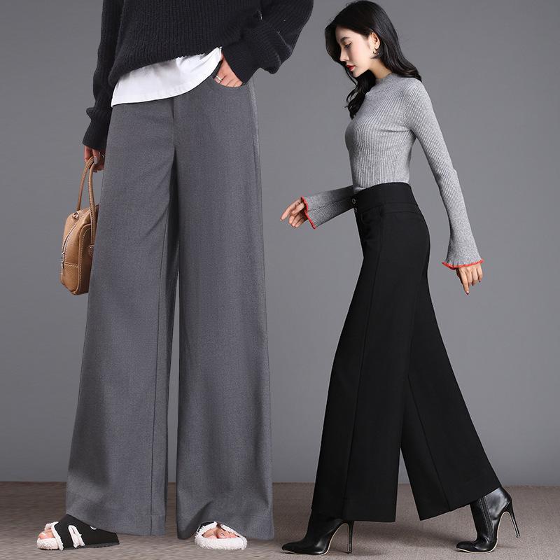 Brand 2025 Women's Wide-Leg Suit Pants: A Chic, Versatile Choice for Autumn/Winter.