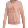 Свитшот с круглым вырезом Glow Pnk F19 с логотипом, длинный рукав, женский, розовый EB3814
