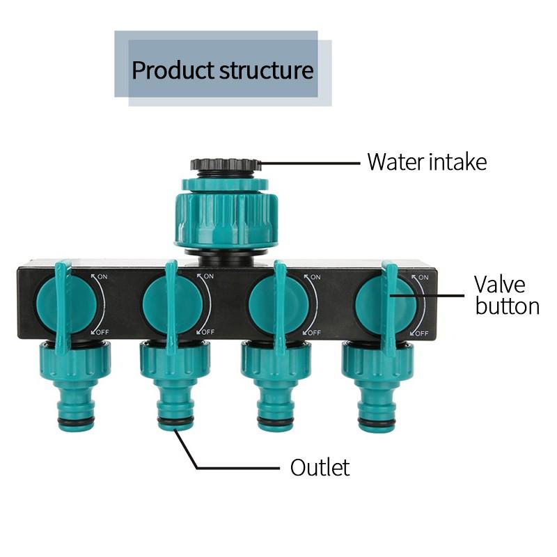 1 в 4 адаптера для крана, садового полива, клапана для обслуживания газона, переключателя, адаптера трубки для крана