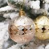 6Pcs/box Electroplated Christmas Tree Hanging Ball Embossed Christmas Ball Ornament  Navidad