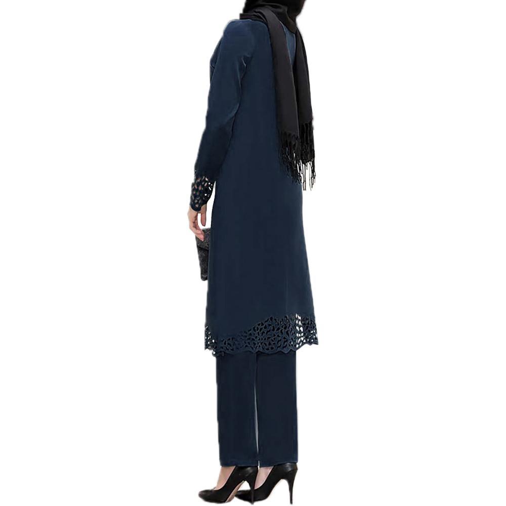 Женский мусульманский комплект одежды Абая, блузка с длинным рукавом, штаны, исламский кафтан, наряды, костюм