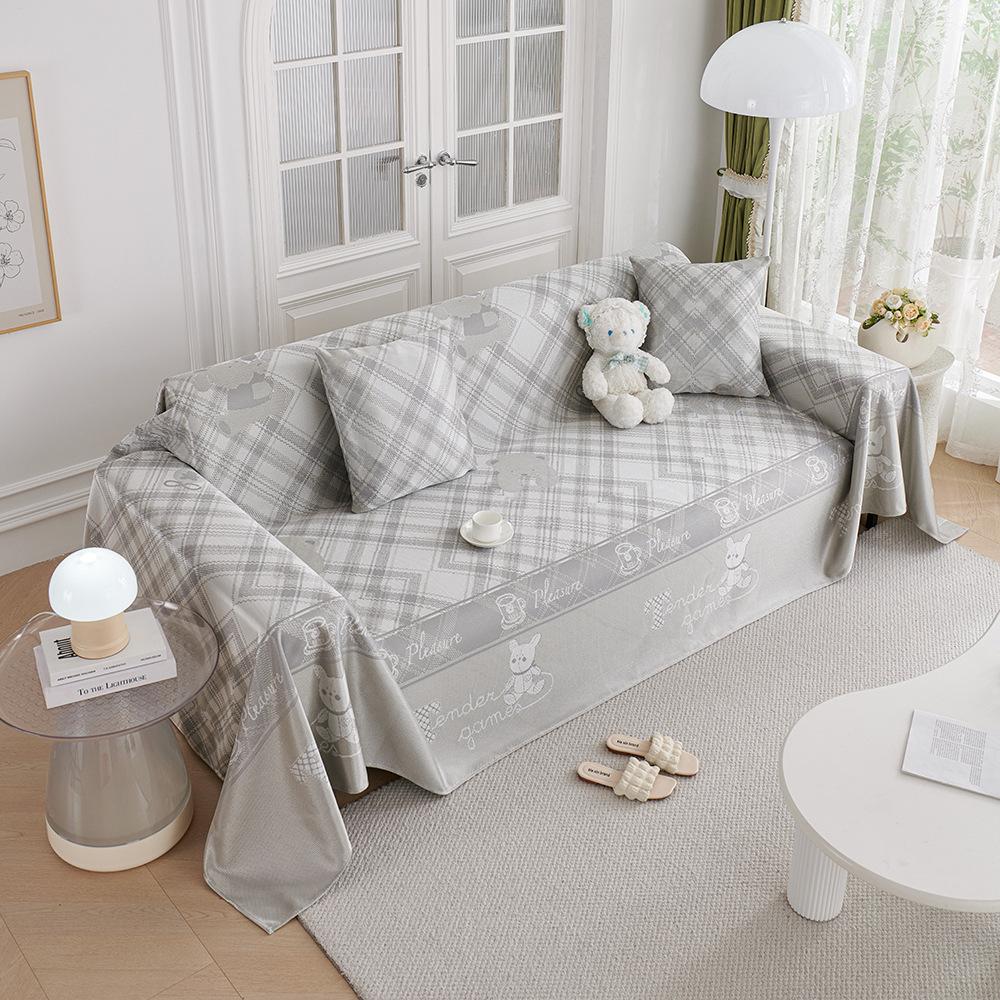 Summer Ice Silk Machine Washable Anti-Scratching Non-Slip Simple One-Piece Sofa Towel Sofa Cover All-Inclusive Universal Cover Towel