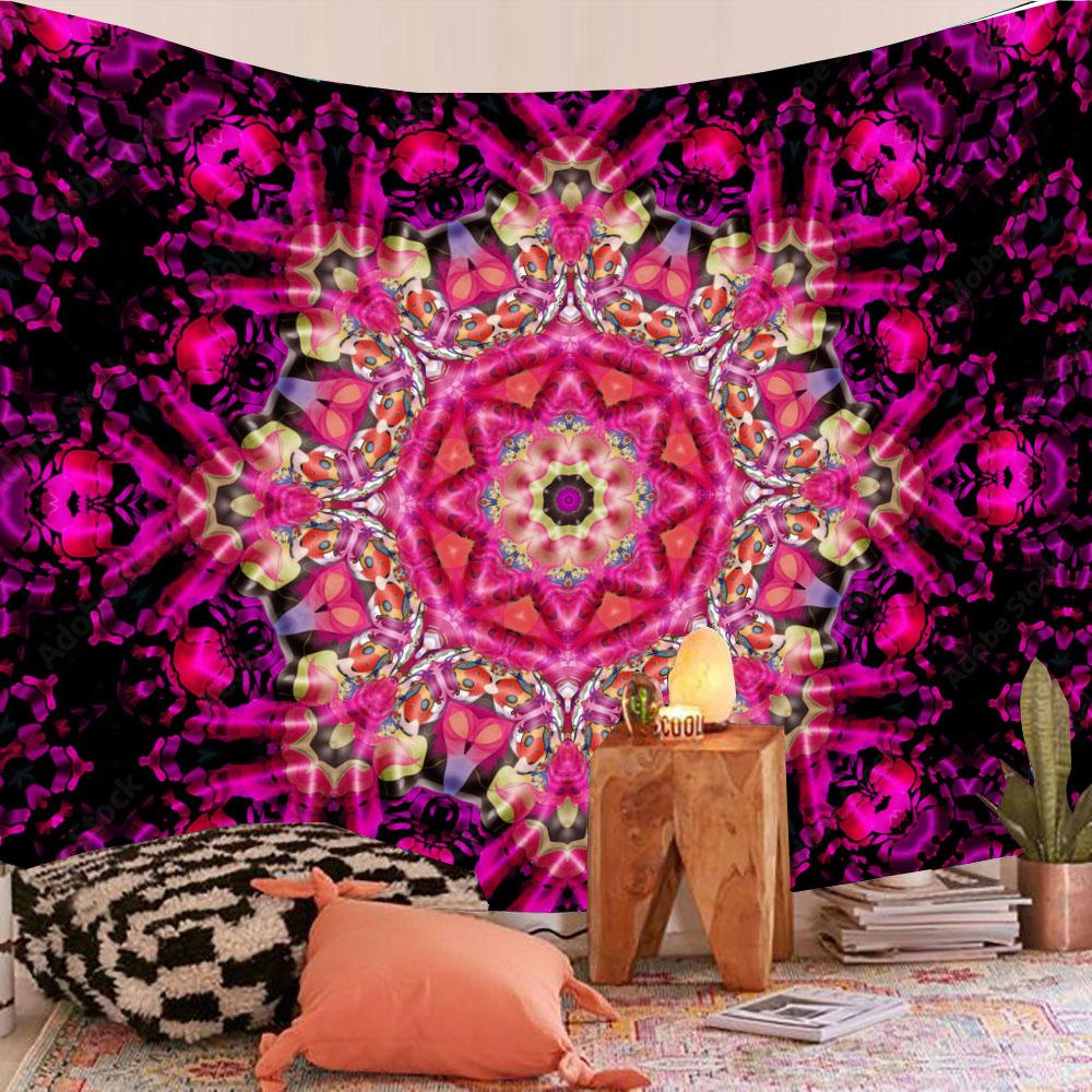 Indian Mandala Tapestry Wall Hanging Colorful Boho Home Decor Beach Throw Rug Blanket Room Decor Aesthetic Bohemian Tapestries