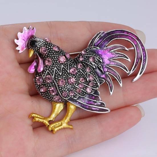 Креативная брошь в форме большого петуха, ювелирная булавка для вечеринки, рождественский подарок
