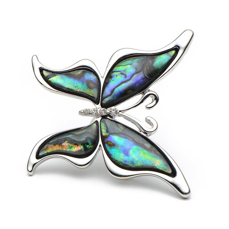 Metal Natural Shell Butterfly Brooches Alloy Insect Animal Women Men Suits Dress Banquet Brooch Pins Fashion Hat Scarf Pins