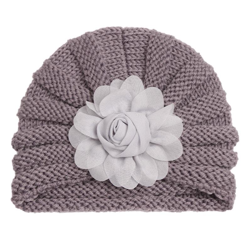 Autumn and Winter New Baby Wool Flower Hat, Children's Warm Flower Pullover Hat, Baby Hat