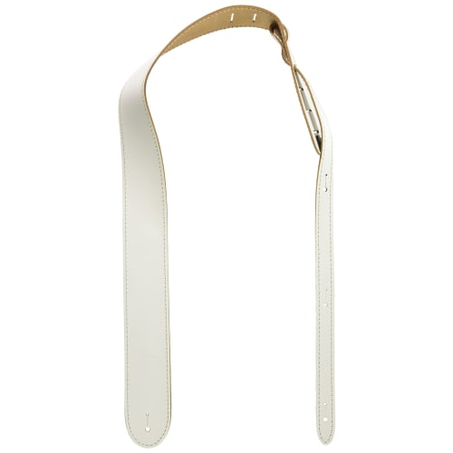 Live Line Leather Guitar Strap, Standard Style, Stitched, White, LM45WHT