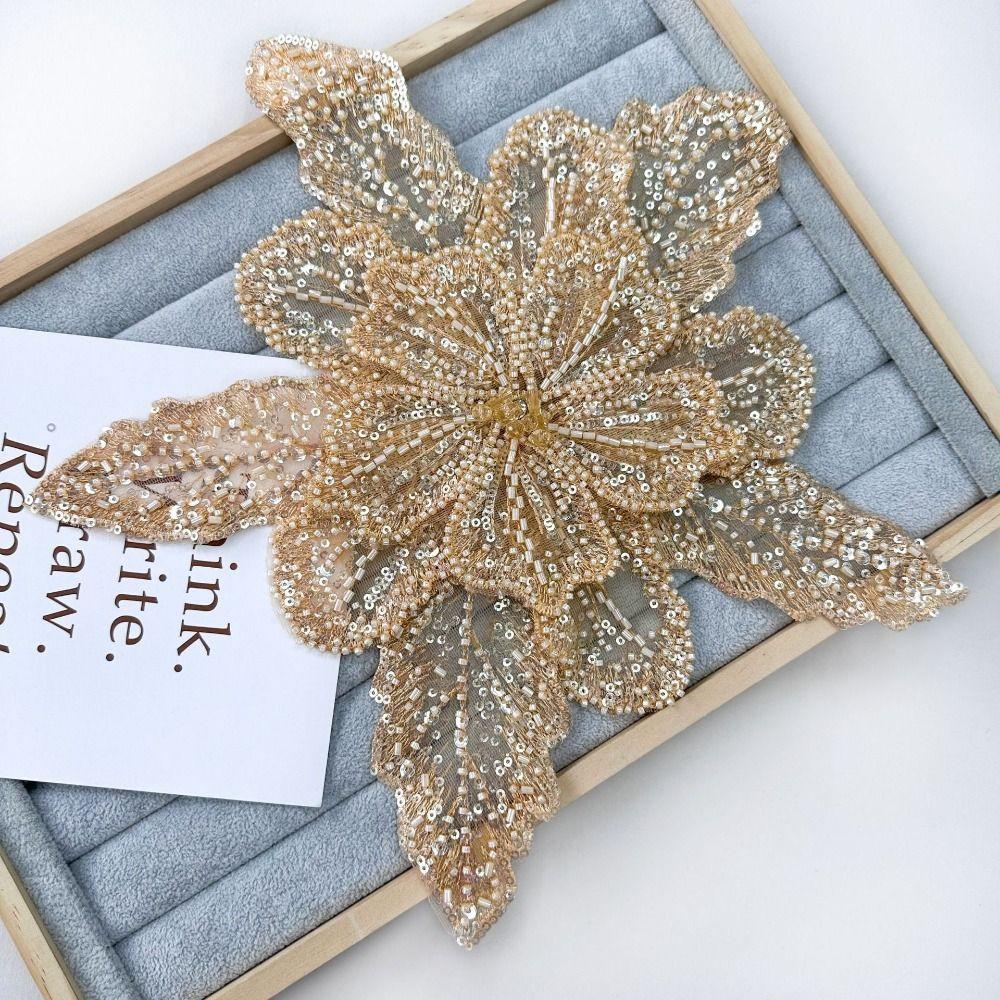 Блестящий Цветок Многослойные Аппликации Брошь для Одежды Аппликация для Одежды Нашивки для Одежды Женщины