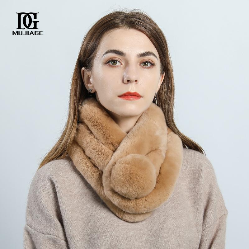 Rabbit Fur Scarf Neck Women's Winter Korean Version Thickened Versatile Winter Double Sided Rex Rabbit Fur Fur Scarf Neck