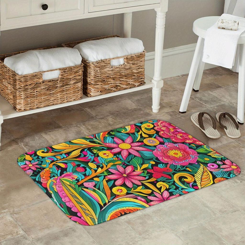 1pc Summer Garden Bath Non-Slip Carpet Living Room Mat Entrance Door Doormat Floor Decor Rug