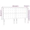VidaXL Headboard with Ears Light Grey 203x16x118-128 Cm Fabric3120036
