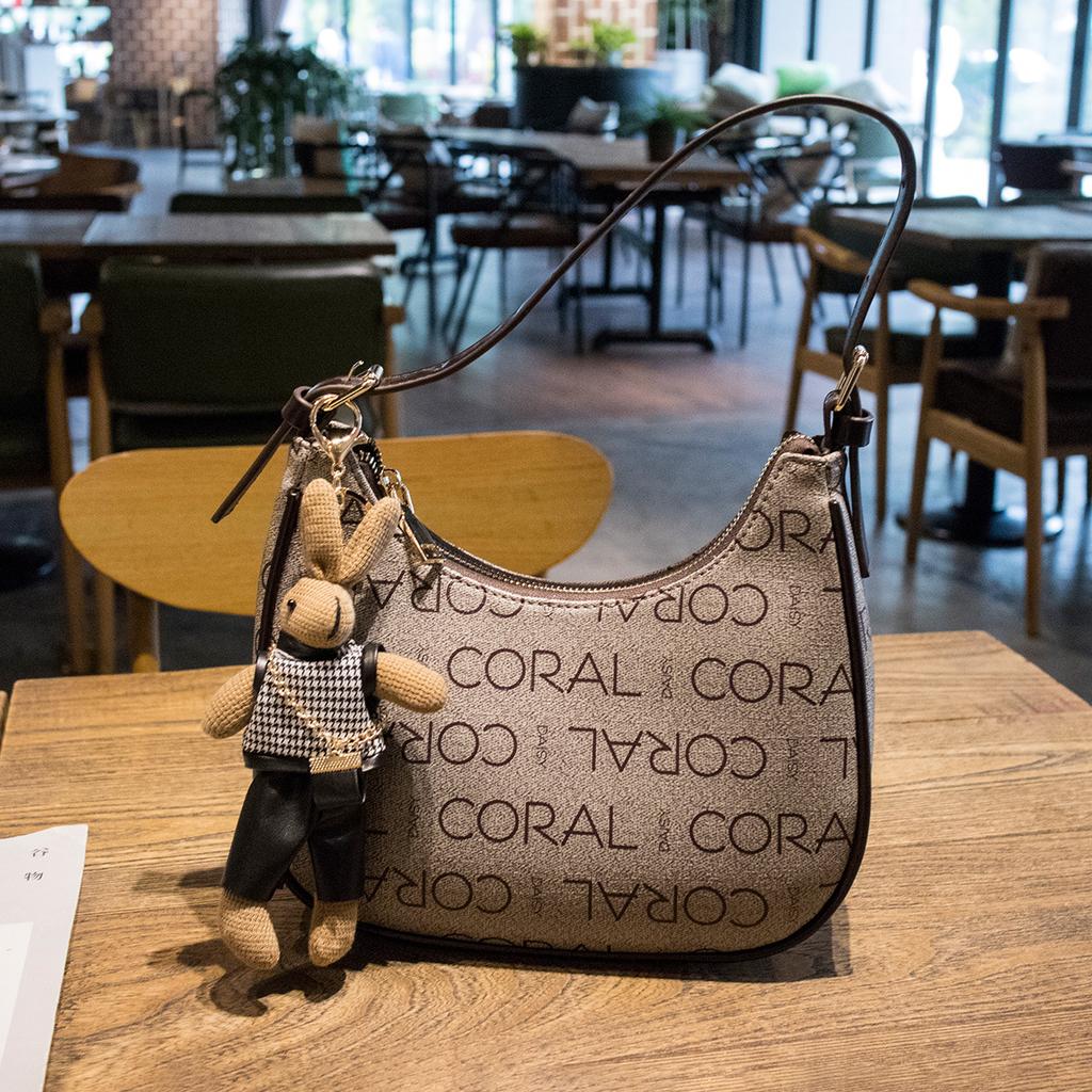 Женские сумки Новая мода Сумка через плечо Трендовый принт Буквы Подмышечные сумки Ручные сумки Досуг Пакет New Moon Сумки через плечо