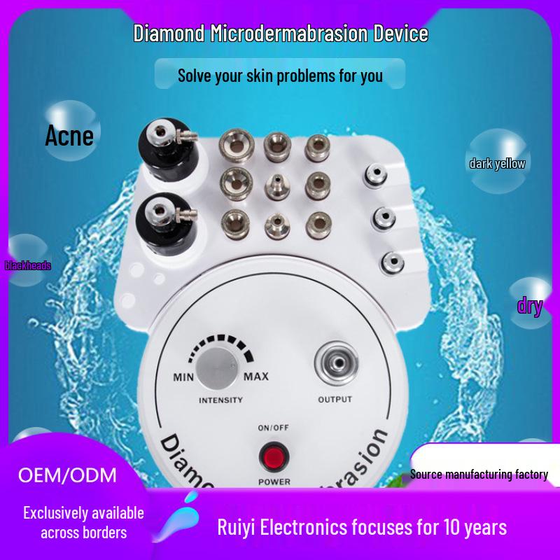 Diamond Micro-Sculpting Facial Device: Oxygen Spray, Hydration & Microdermabrasion for Blackhead Removal & Rejuvenation.