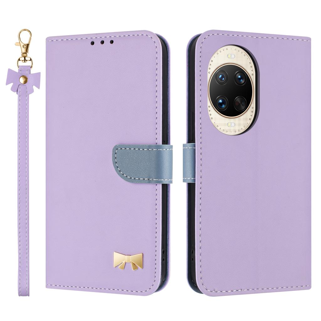 For Huawei Nova 14 Ultra 5G Case Bowknot Decor Wallet Leather Phone Cover with Wrist Strap