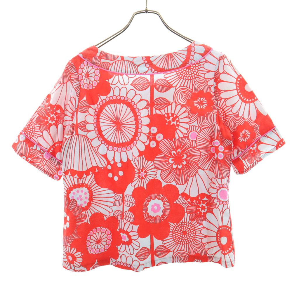 Marimekko Общее ручка Короткий рукав Крой 36 Красная серия Женщины Б/У