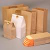 Kraft Paper Food Bag with Square Bottom - Oil-Proof and Printable for Takeaway or Bread