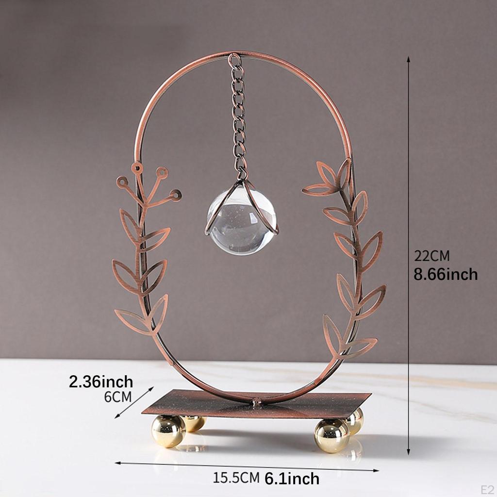 Iron Leaf Statue Ball Ornament Figurine Cabinet Gift,Home Office Sculpture Desk Figure for Festival