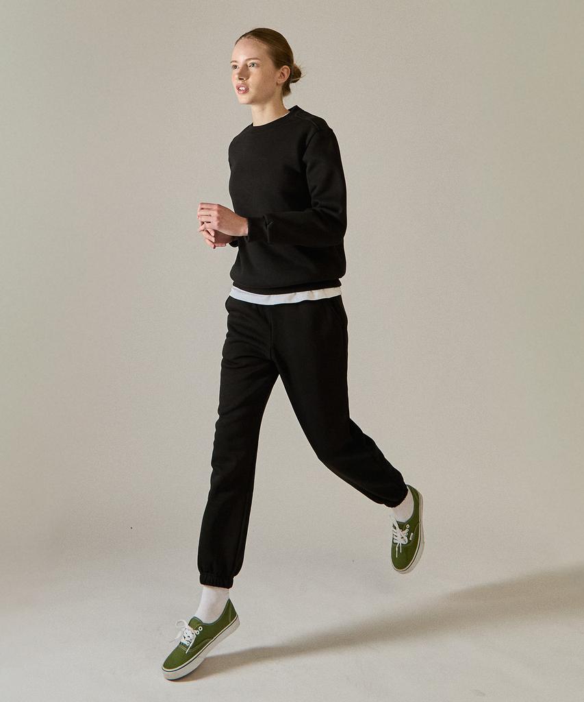 BASIC HOUSE Women'S Fleece-Lined Jogger Fit Training Pants Black Wypt7151