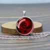 Flower Necklaces Rose Lotus Poppy Cherry Blossoms Sunflower Chains Necklace for Women Glass Cabochon Pendant Jewelry Lover Gift