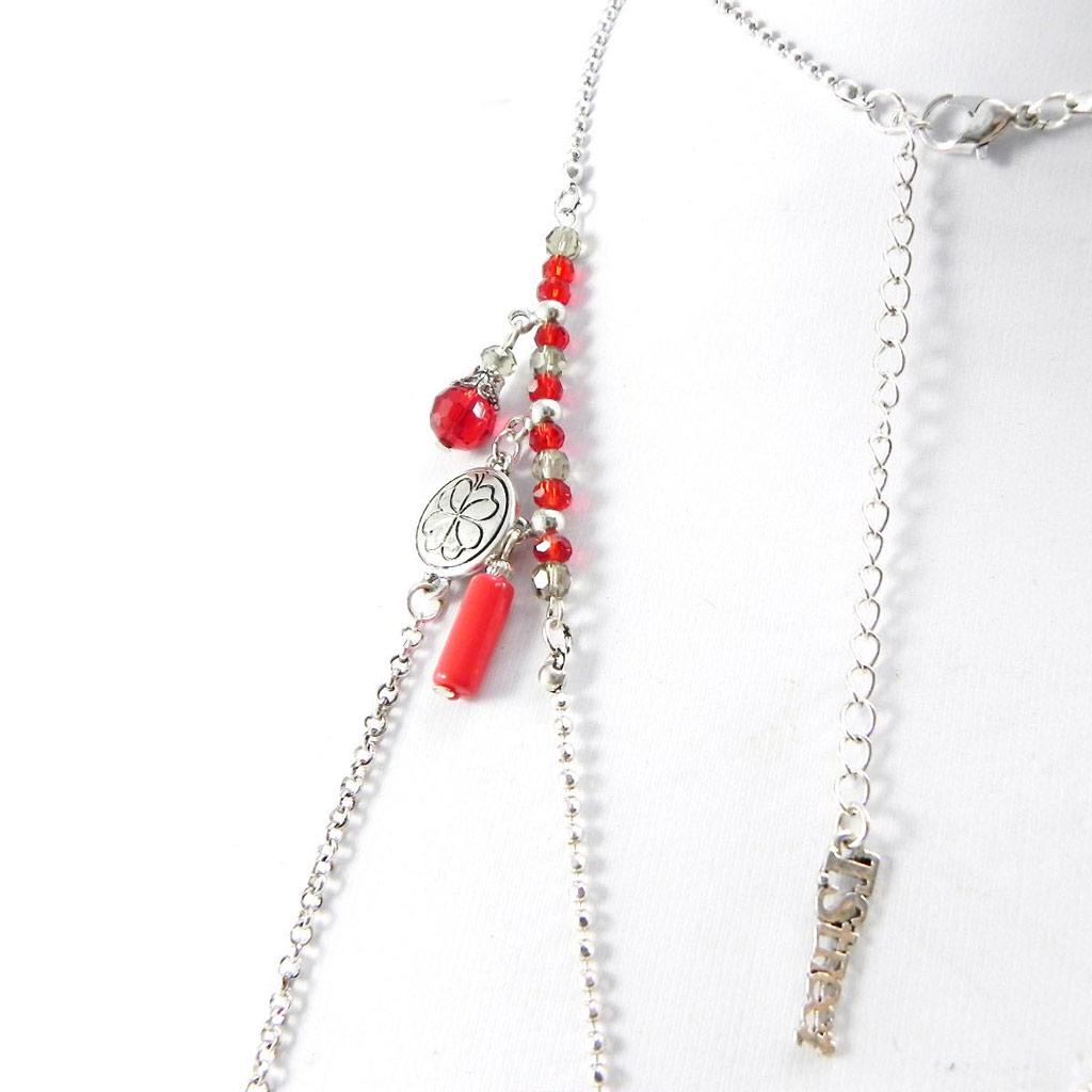 Les Trésors De Lily [H9857] - Red 'Mangas' Designer Long Necklace