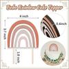 Деревянный Бохо Радуга Топпер для Торта Украшения для Вечеринки Baby Shower на Юбилей Свадьбу и День Рождения