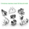3D Stainless Steel Christmas Scene Cookie Cutter Metal Cookie Mold Flip Pcs 8 LS