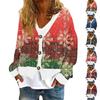 Women's Fashion Short Coat Casual Long Sleeve Christmas Printed Single Breasted Plush Top