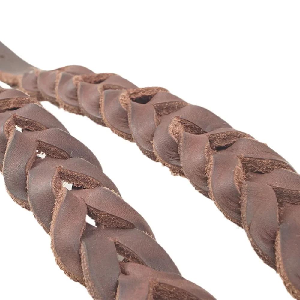 Плетеный ошейник для собак из натуральной кожи, регулируемые ошейники для питомцев и щенков для собак малых и средних пород, аксессуары для выгула домашних животных на открытом воздухе