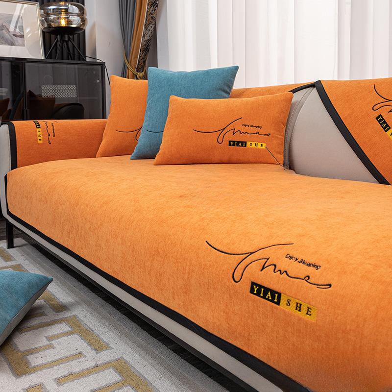 Modern Minimalist Chenille Sofa Cushion Four Seasons Universal Heavy Weight Cover Cloth Non-Slip Sofa Cover Advanced Cushion