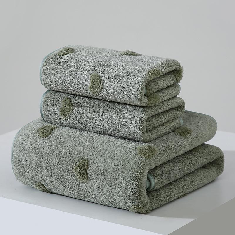 1 PC Coral Velvet Towel Bath Towel Thickened Soft Than Cotton Water-absorbent Quick-drying Towel Adult Household Bath Towel Towel