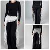 High Waist Butt Curtain Skirt Solid Color Mini Apron Harajuku Ruffles Trim Butt Curtain  Jazz Dance