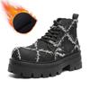 Мужская модная платформа ботинки шнуровка парусиновые туфли ковбой осень зима ботинок панк хип-хоп платье черный дизайнер стильный ботильоны