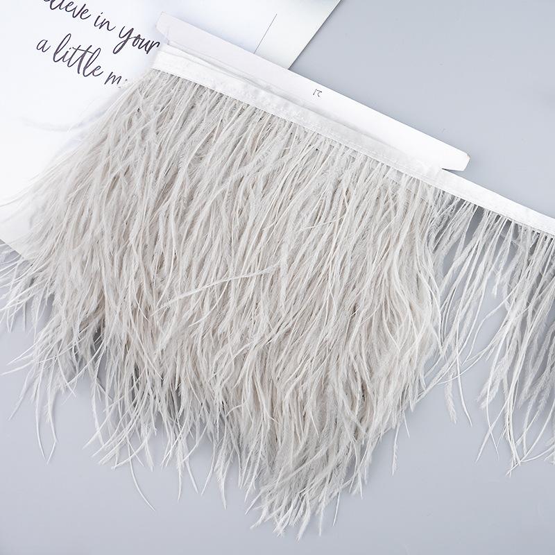 Diy Handmade Accessories Colorful Ostrich Feather Cloth Edge Decorative Accessories Clothing Accessories Wedding Skirt