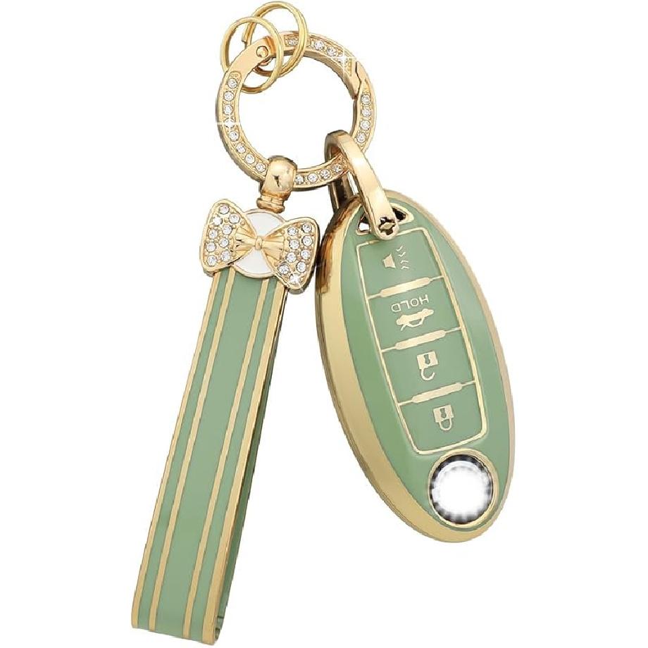 PIFOOG Key Fob Cover For Chevy 5 Buttons Keys Shell Case TPU Bling Car Keychain Protector Accessories For Equinox Malibu Blazer Camaro Spark Traverse