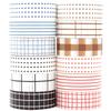 YUBX Masking Dot and Plaid Washi Tape Base Pattern for DIY Gift and Gift Decorations Tape, 12-Piece Set, Patterns, Crafts, Journals, Planners,