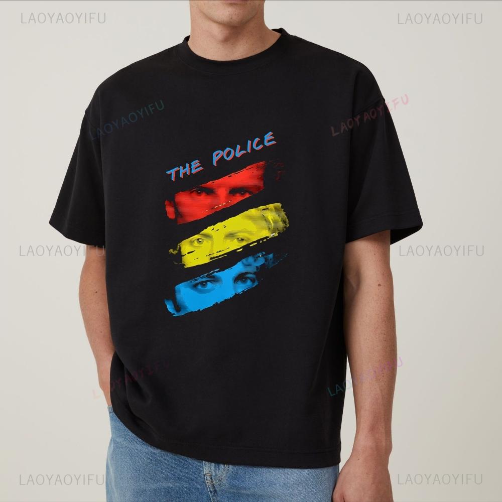 The Police's Summer Y2K Trend Hip-hop Loose Men's and Women's General-purpose Short-sleeved T-s