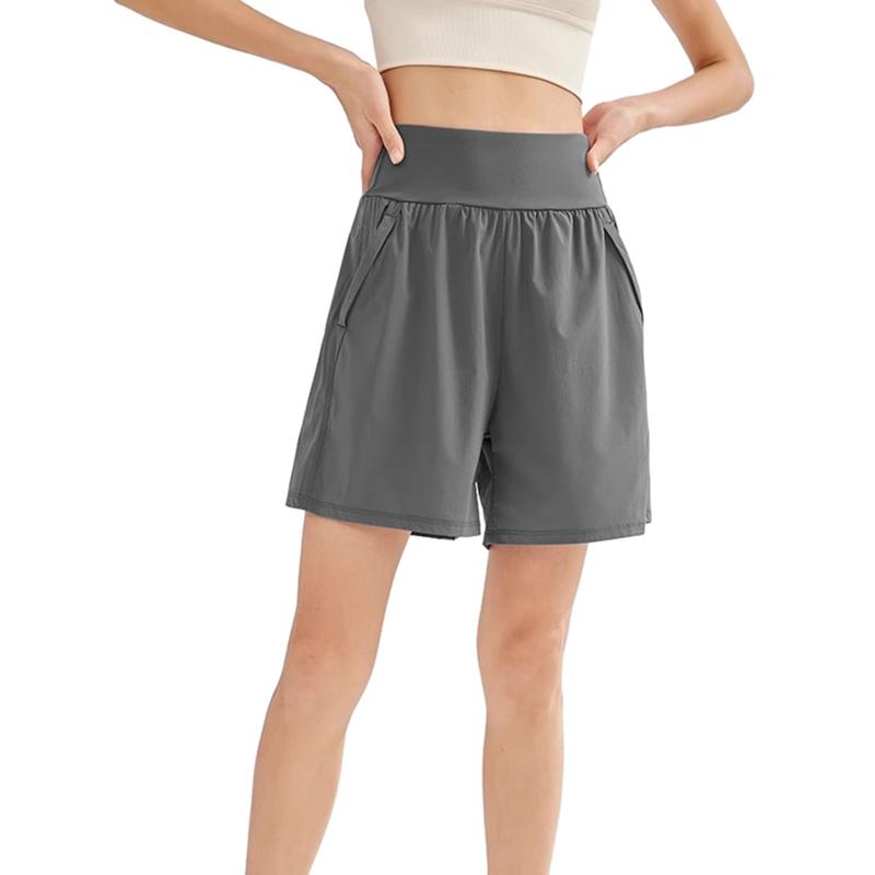 Женские спортивные шорты с высокой талией, свободные, дышащие, быстросохнущие, для фитнеса