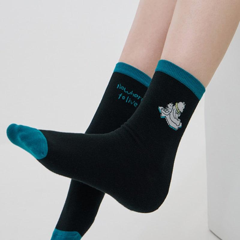 Bananasisters [2 пары] [Носки для пожертвований HOPE] Носки с белым медведем без следа, 2 цвета