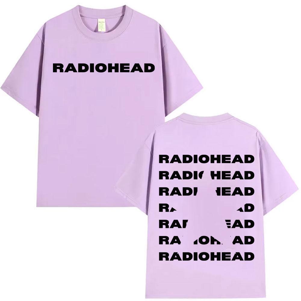 Rock Band Radiohead Тур 2025 Логотип Футболки Мужская Мода Поп Одежда Оверсайз Футболка Унисекс Хип-Хоп Хлопковые Футболки Высокого Качества