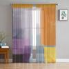 Abstract Oil Painting Orange Purple Sheer Curtains For Living Room Bedroom Home Decor Kitchen Tulle For Windows Voile Drapes