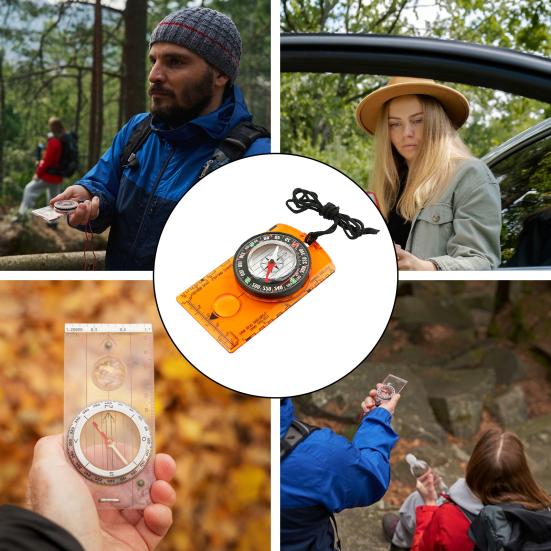 Многофункциональный компас для ориентирования со шнурком, высокая точность, компактный размер, портативное увеличительное стекло, профессиональный компас, снаряжение для кемпинга