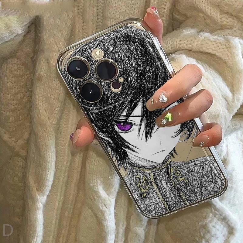 Популярный Аниме Код Гиас Прозрачный Чехол для Телефона для iPhone 17 Air 16 15 14 Plus 13 12 Mini 11 Pro Max Ударопрочный Силиконовый Чехол Funda