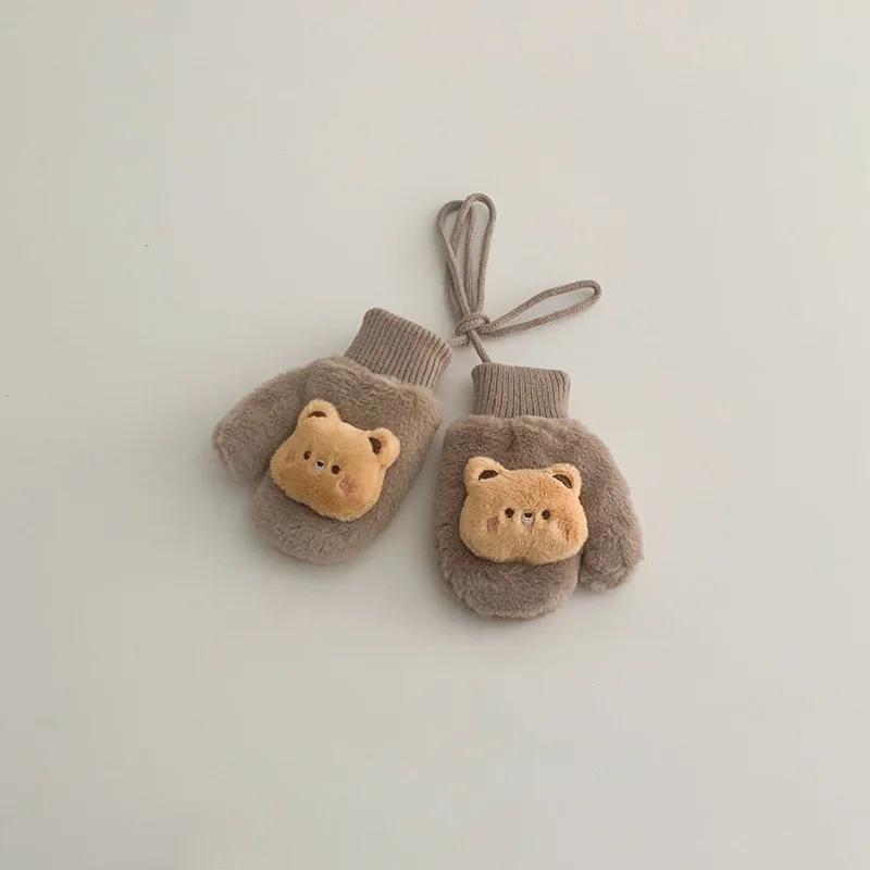 1-4 Years Old Cartoon Bear Rabbit Baby Mittens Winter Warm Kids Baby Girl Gloves Children Cute Thick Gloves