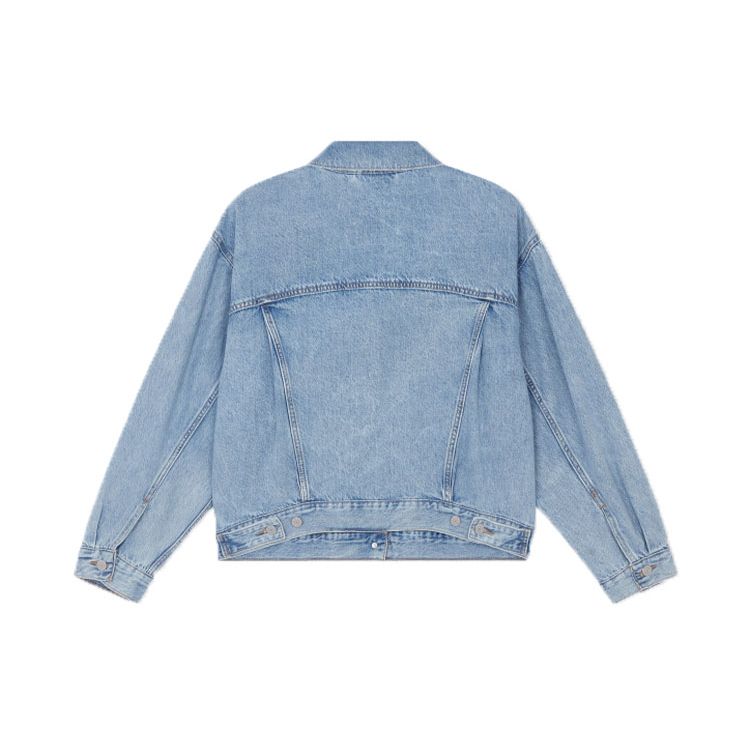 Levis SS22 Однотонная Поло Воротник Повседневная Джинсовая Куртка Женские куртки Синий A1986-0000