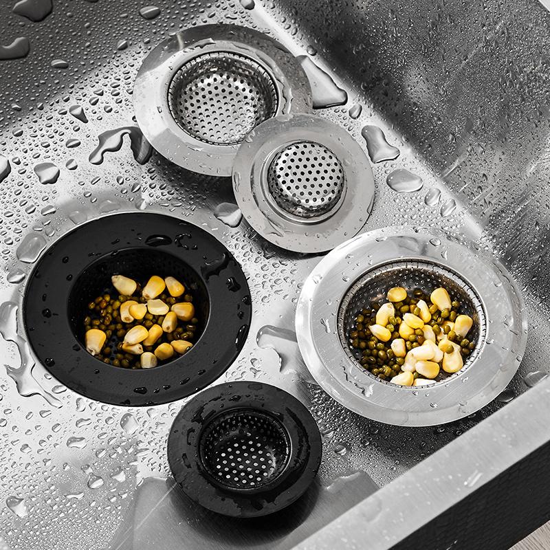 Фильтр-сифон для кухонной металлической мойки, сетчатый фильтр из нержавеющей стали, слив для пищевого шлака, слив для душа в ванной, улавливатель волос