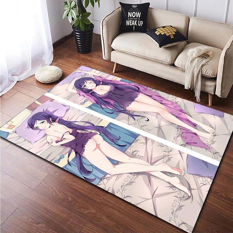 Горячий аниме сексуальная девушка, красивый ковер с принтом для гостиной, нескользящий коврик для спальни, современное украшение дома, напольный коврик для йоги