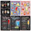 Classic Cocktails Metal Poster Moscow Mule Vintage Tin Signs Bar Home Decoration Gin Whisky Vodka Tequila Wall Art Plate N365